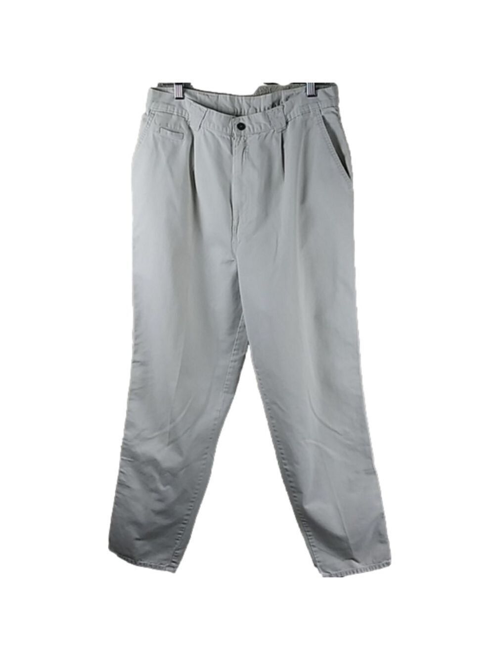 𝅺St. John's Bay Vintage Khaki High Rise Pleated Zip Front Straight Leg  Pant